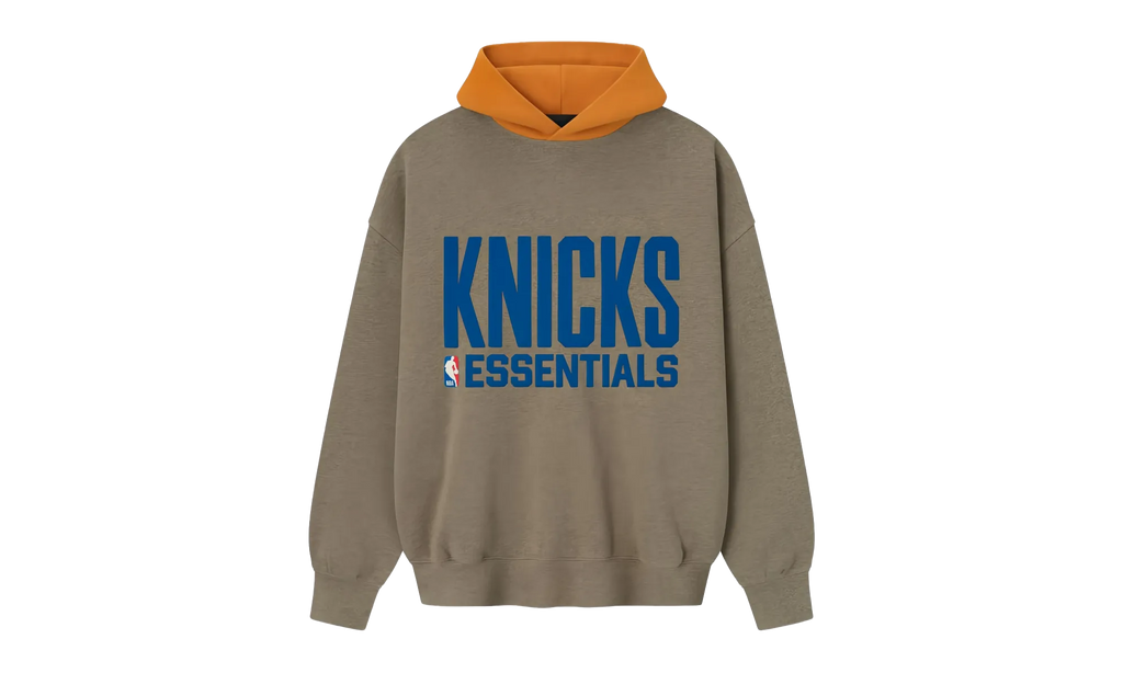 KNICKS SPORTS FIT HOODIE "HOMESTEAD HEATHER / ORANGE" 192NB256408F