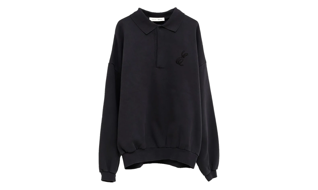 Embroidered Classic Polo Sweatshirt "Vintage Black" 192HO252042F