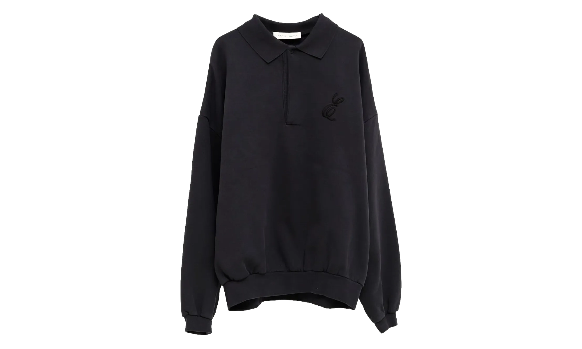 Embroidered Classic Polo Sweatshirt "Vintage Black" 192HO252042F